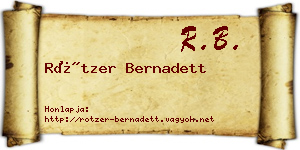 Rötzer Bernadett névjegykártya